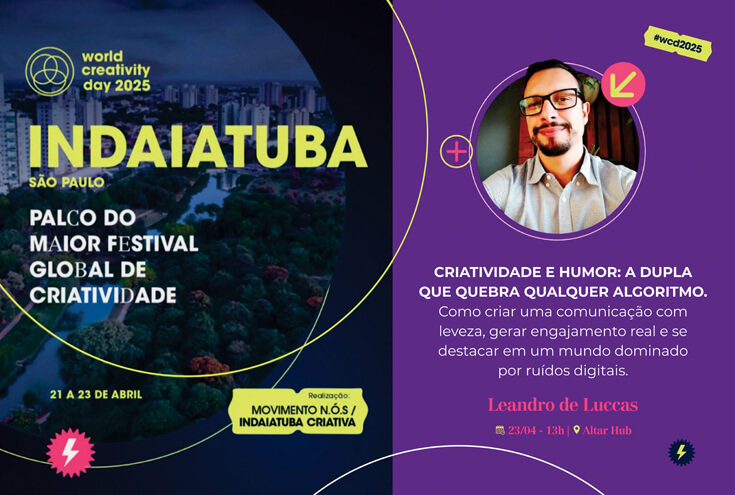 Featured image for “Humor e Criatividade: A Dupla Quebradora de Algoritmos no World Creativity Day em Indaiatuba”
